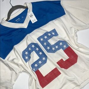 Hollister- Red, White, and Blue Star Jersey